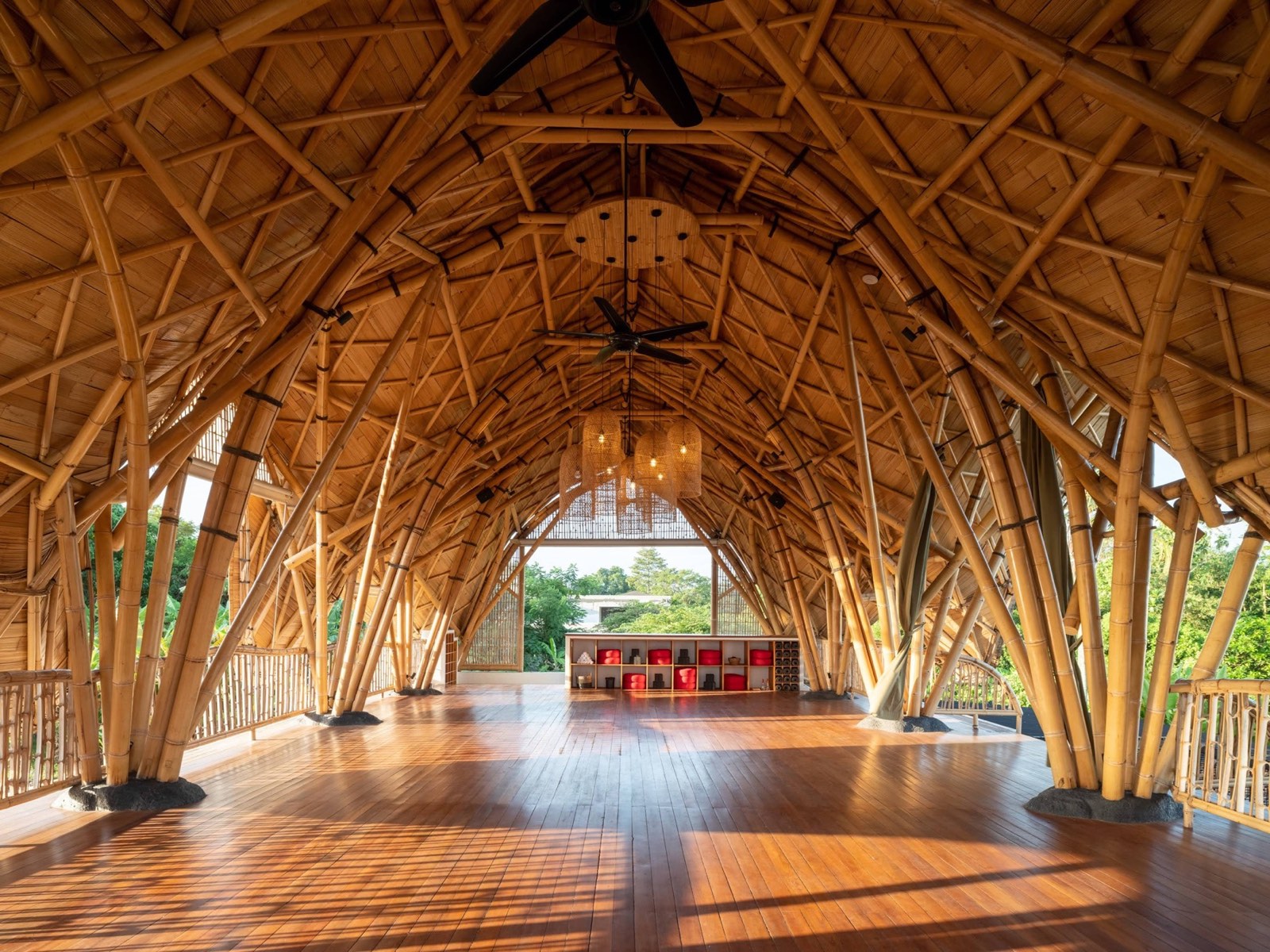 The open-air bamboo shala