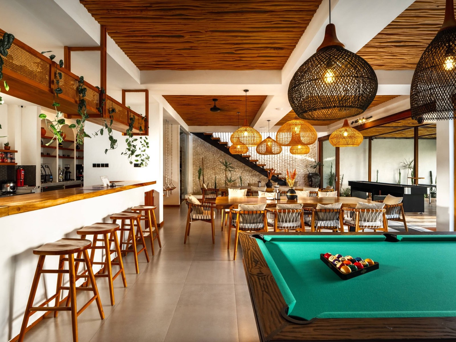 The dining room and bar